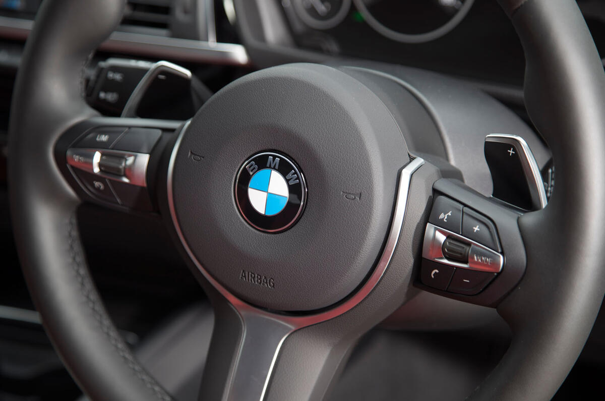BMW 330e steering wheel