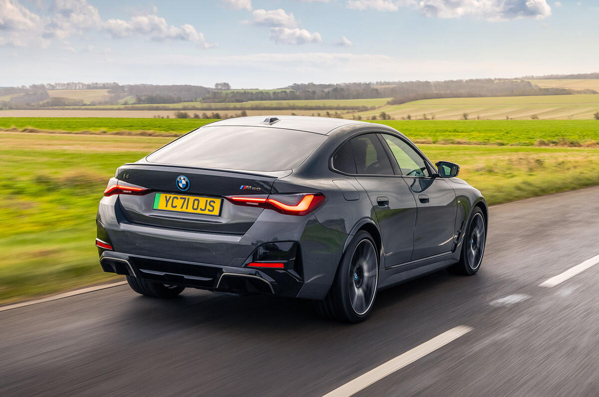 bmw i4 review 2023 002 tracking rear bmw i4 review 2023 002 tracking rear