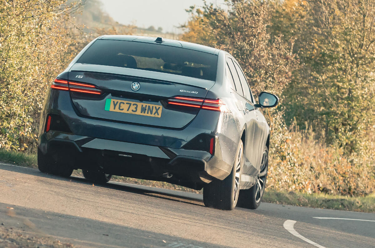 bmw i5 review 2023 21 cornering rear