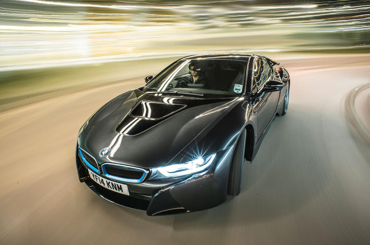 BMW i8 hard cornering