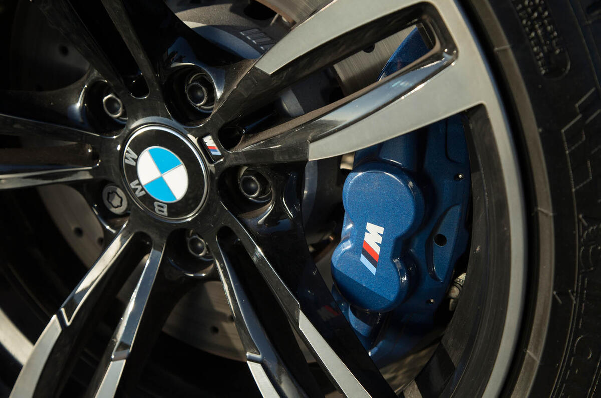Blue BMW M2 brake calipers