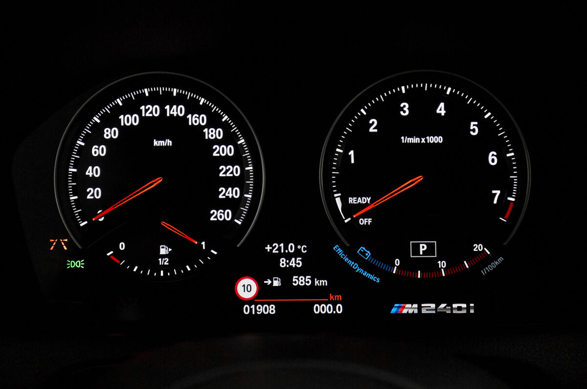 BMW M240i instrument cluster