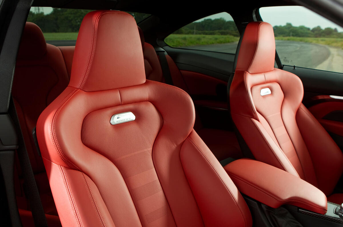 BMW M4 badged sport seats