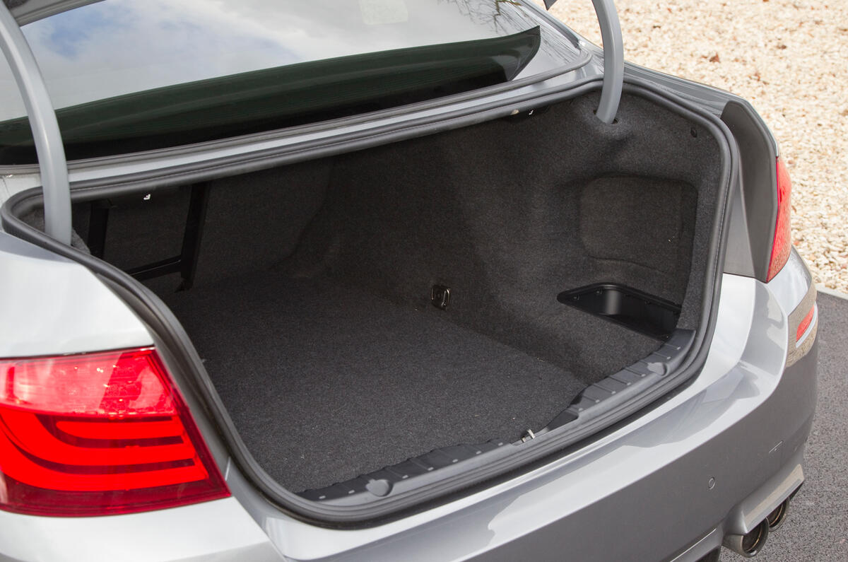 Boot space is 520 litres – fine by class standards BMW M5 boot space