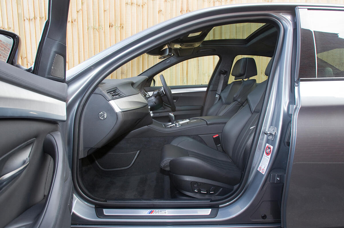 Driving position is excellent and seats offer plenty of adjustment BMW M5 front seats