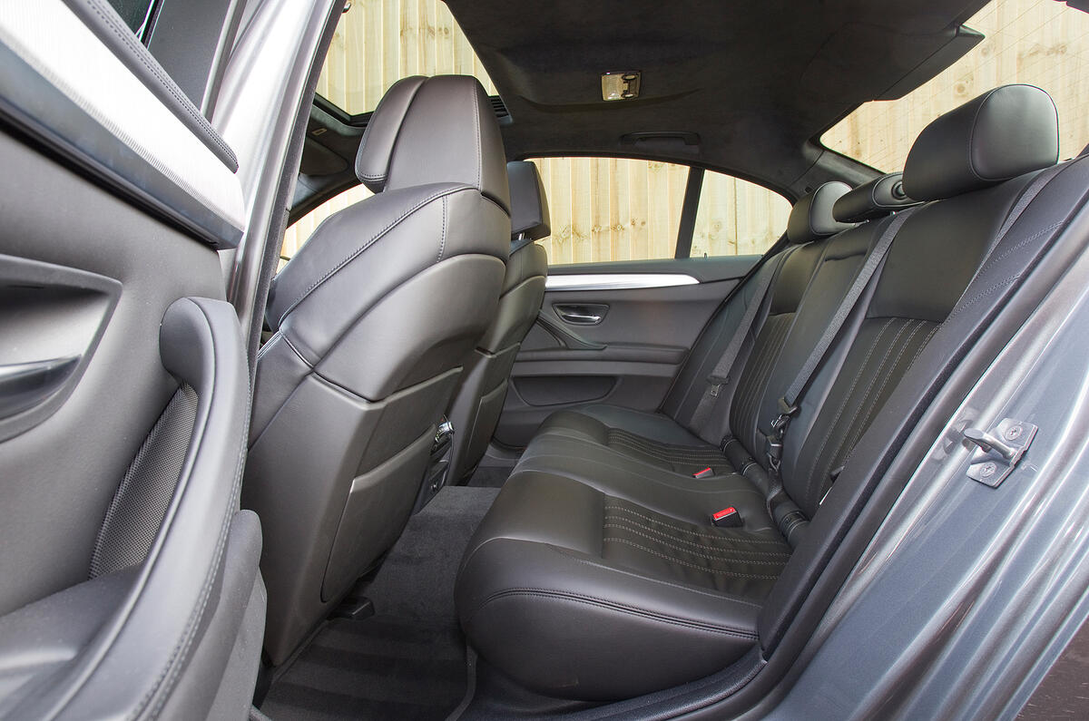 Rear will accommodate three in more-than-adequate space BMW M5 rear seats