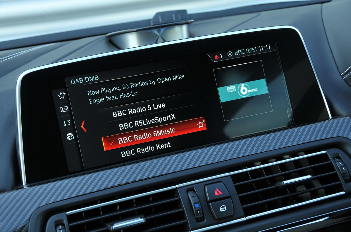 BMW M6 iDrive infotainment system