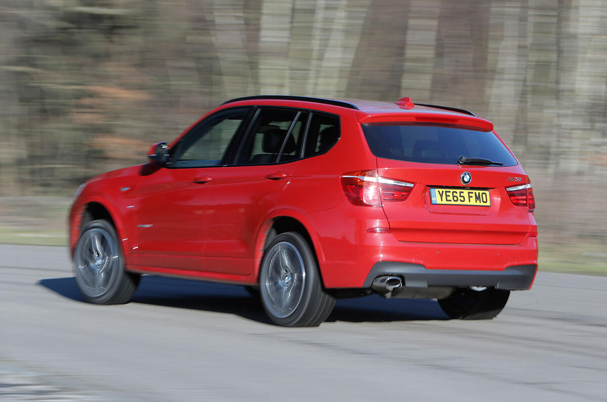 BMW X3 rear cornering