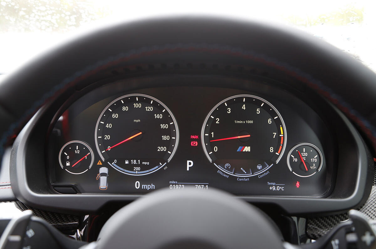 BMW X5 M's instrument cluster