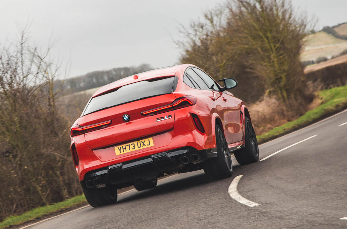 bmw x6m review 2024 03 rear cornering