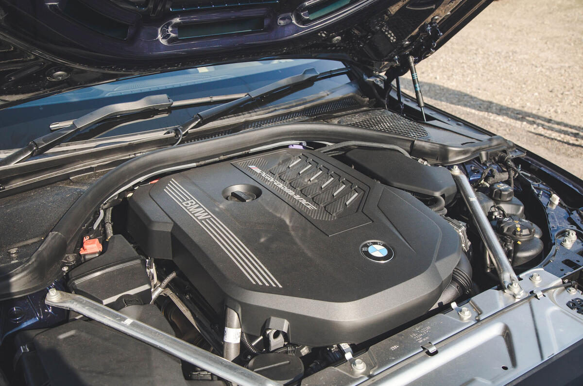 BMW M440i Cabriolet in blue   engine BMW M440i Cabriolet in blue   engine