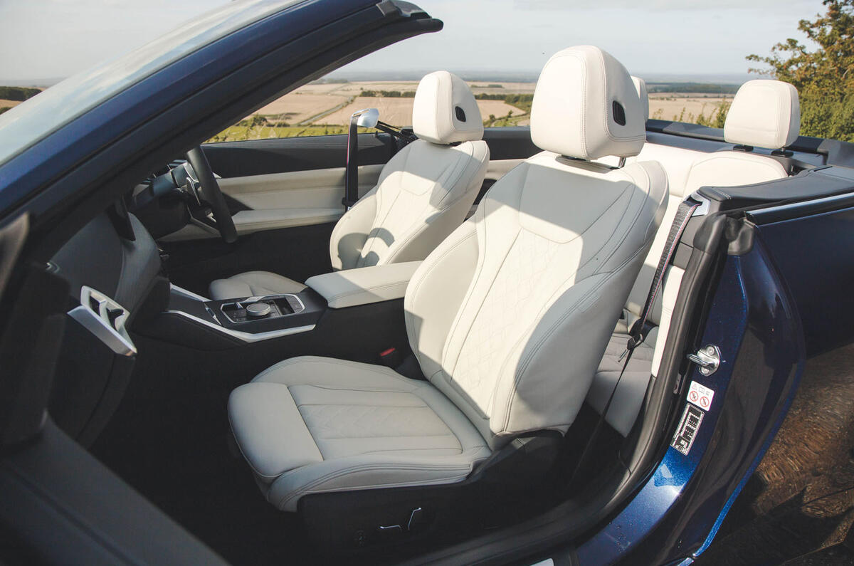 BMW M440i Cabriolet in blue   front seats BMW M440i Cabriolet in blue   front seats