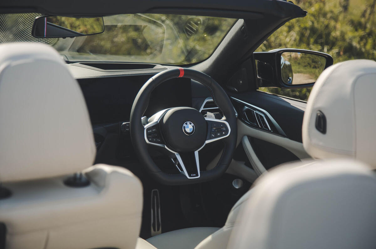 BMW M440i Cabriolet in blue   steering wheel BMW M440i Cabriolet in blue   steering wheel