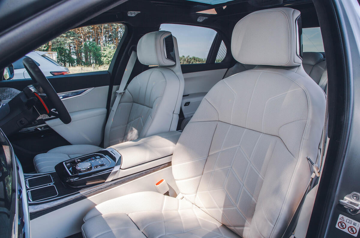 BMW M760e front seats looking back BMW M760e front seats looking back