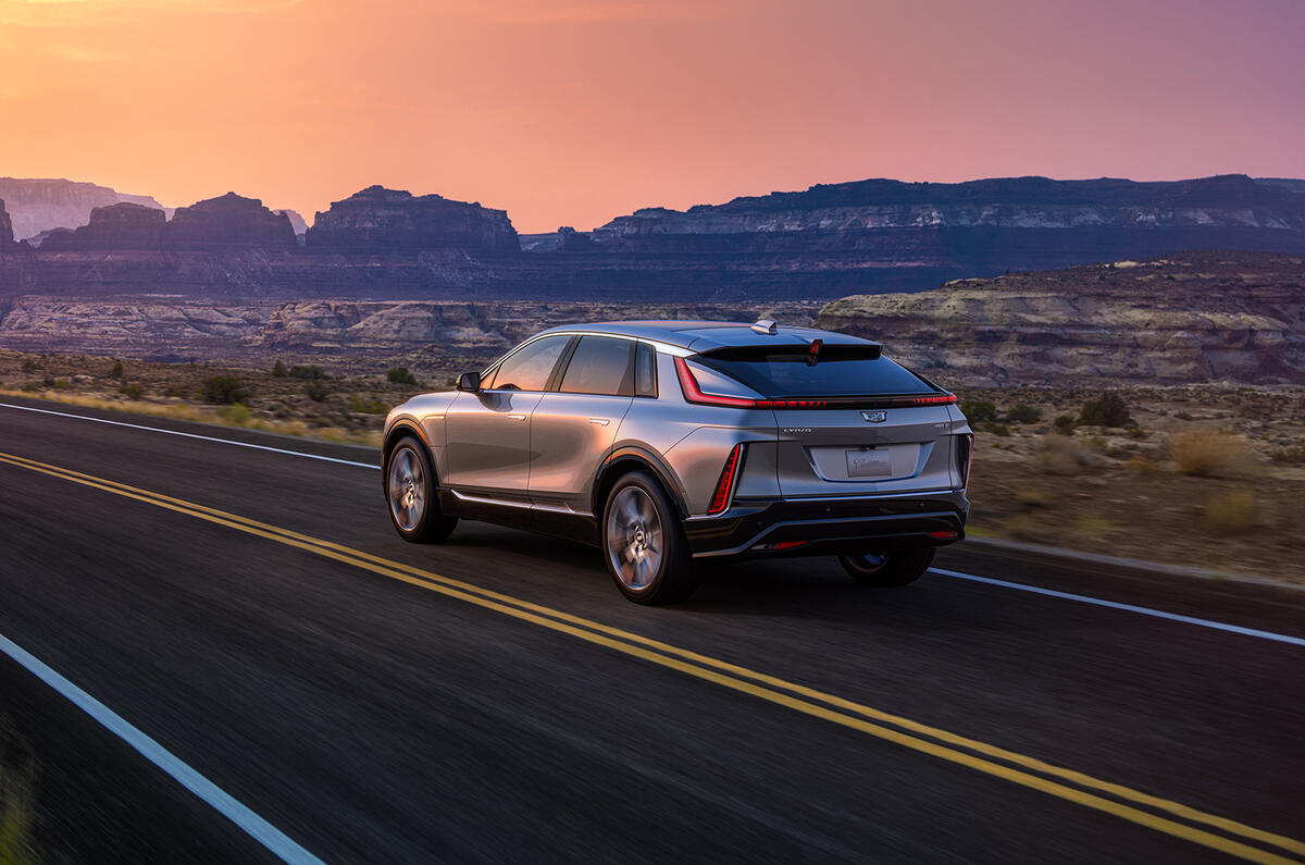 Cadillac Lyriq rear 34pan Cadillac Lyriq rear 34pan