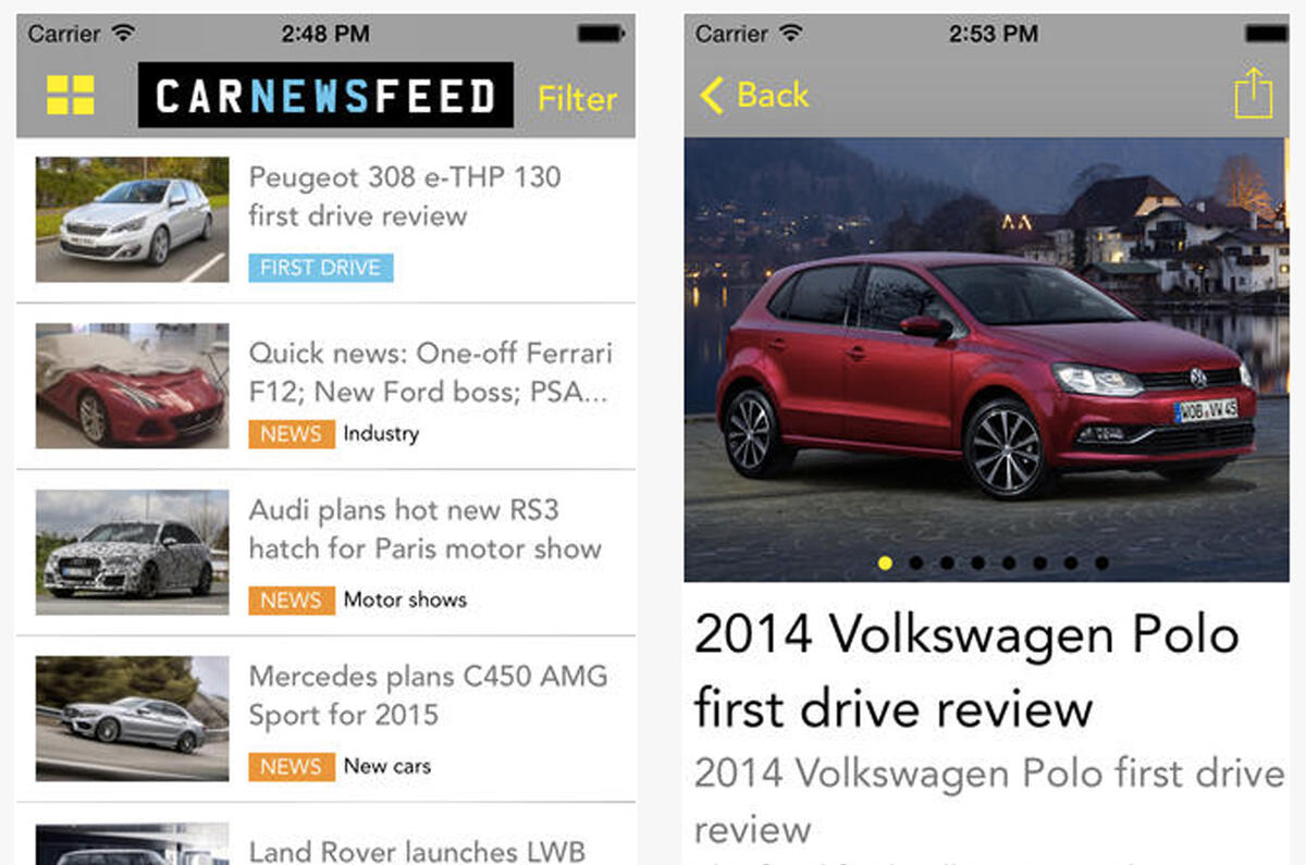 Download the free Car News Feed app