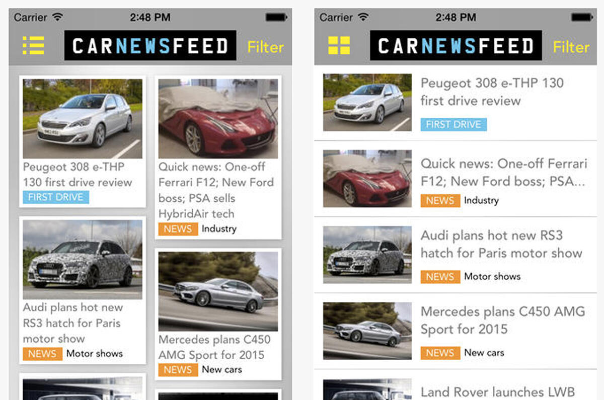 Download the free Car News Feed app