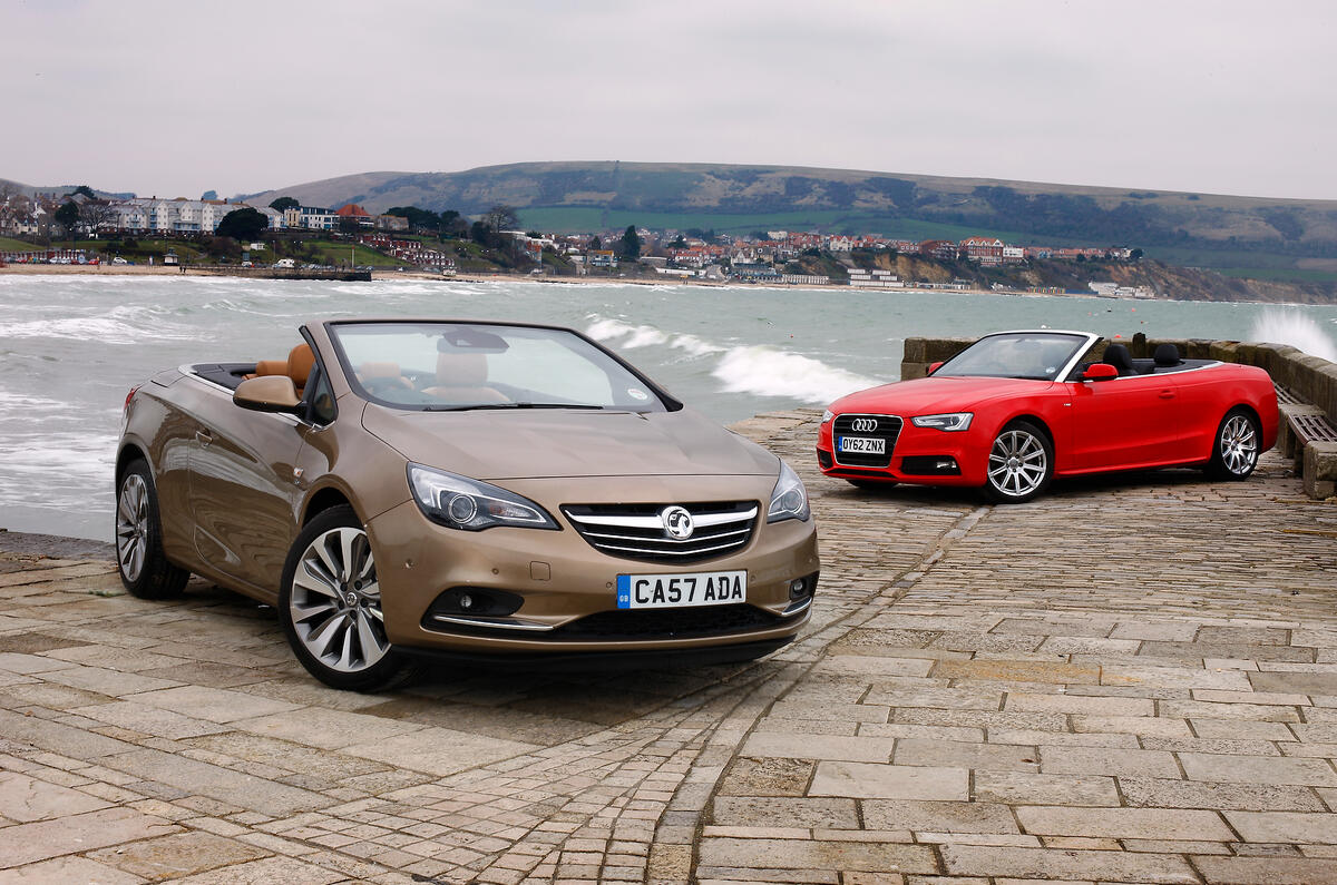 no title Top down, looking up - Vauxhall Cascada versus Audi A5