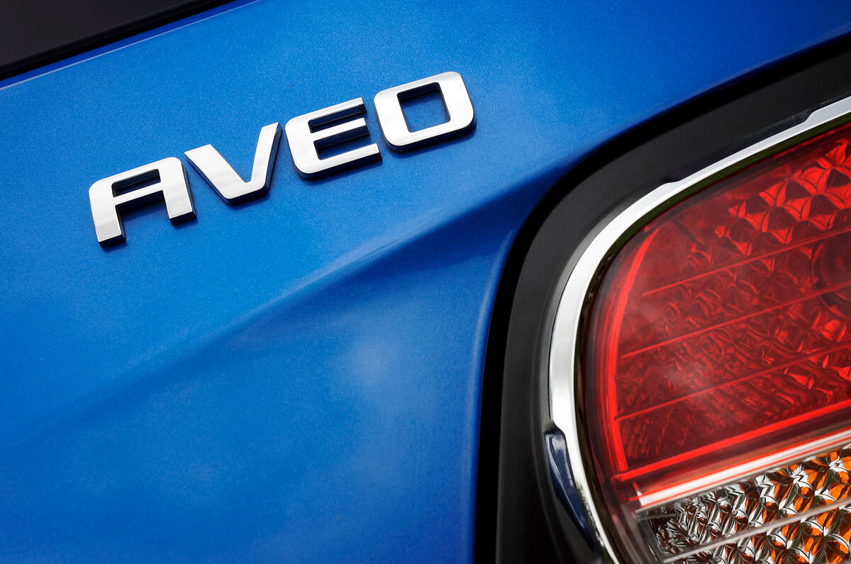 The black plastic surround on the lights is a less-than-successful touch Chevrolet Aveo badging