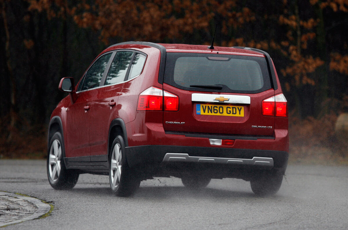 There's commendable steering precision and good brake pedal feel Chevrolet Orlando rear cornering