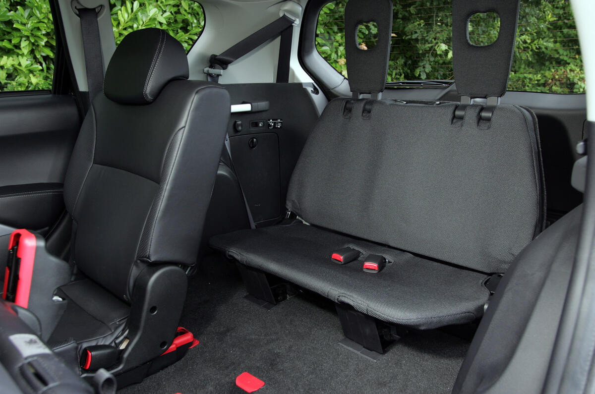 As with most seven-seaters, rear-most pair are for children; fiddly to erect Citroën C-Crosser rear seats