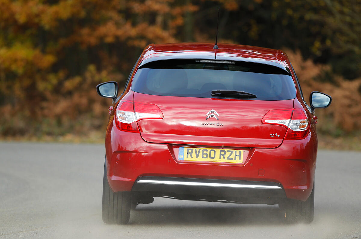 The steering is very light and fails to weight up or give any sense of feedback Citroën C4 rear cornering