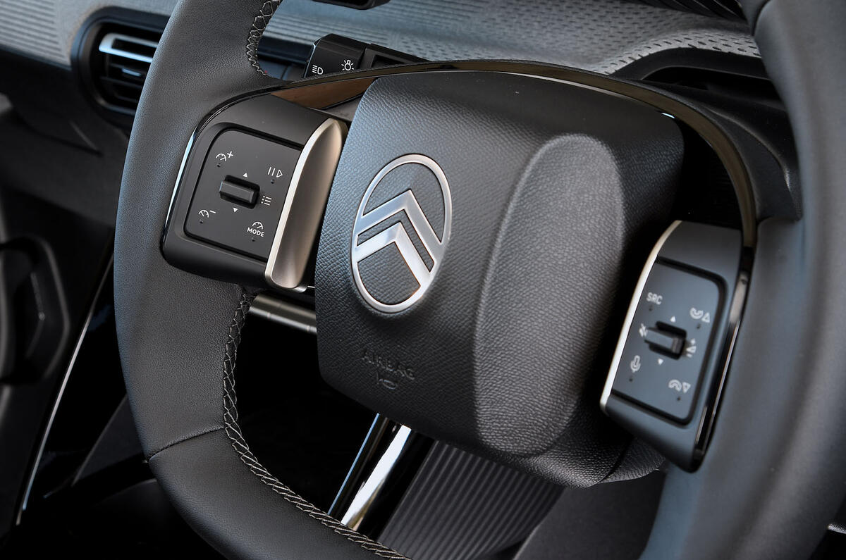 Citroen eC3 2025 Review steering wheel detail 8879