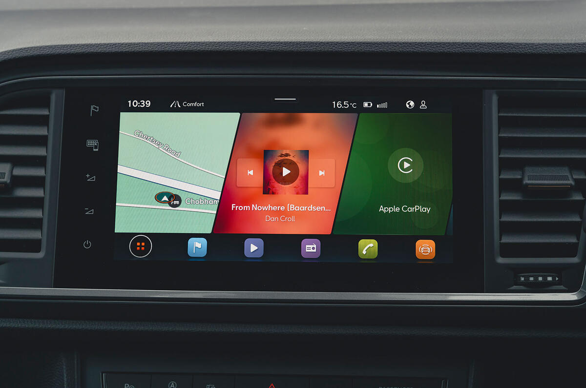 Écran d'infodivertissement de la Cupra Ateca