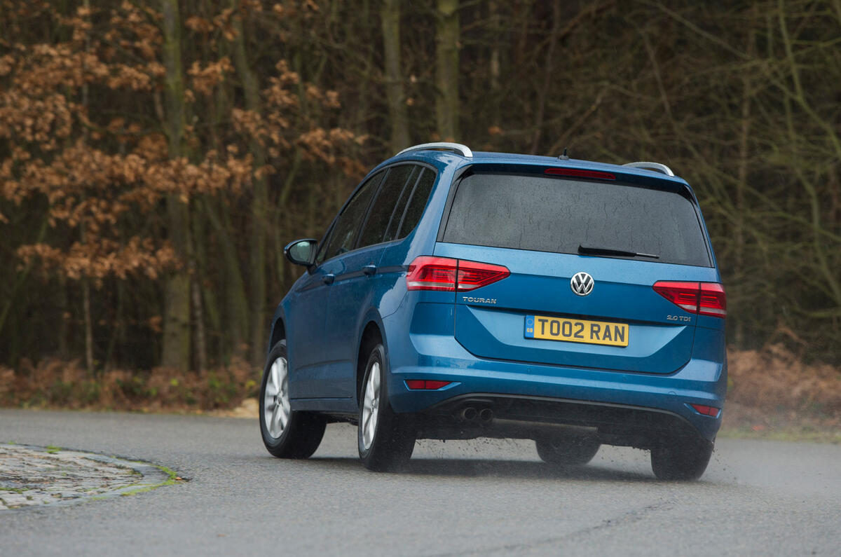 Volkswagen Touran rear hard cornering