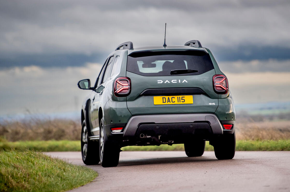 dacia duster road test 2023 21 cornering rear dacia duster road test 2023 21 cornering rear