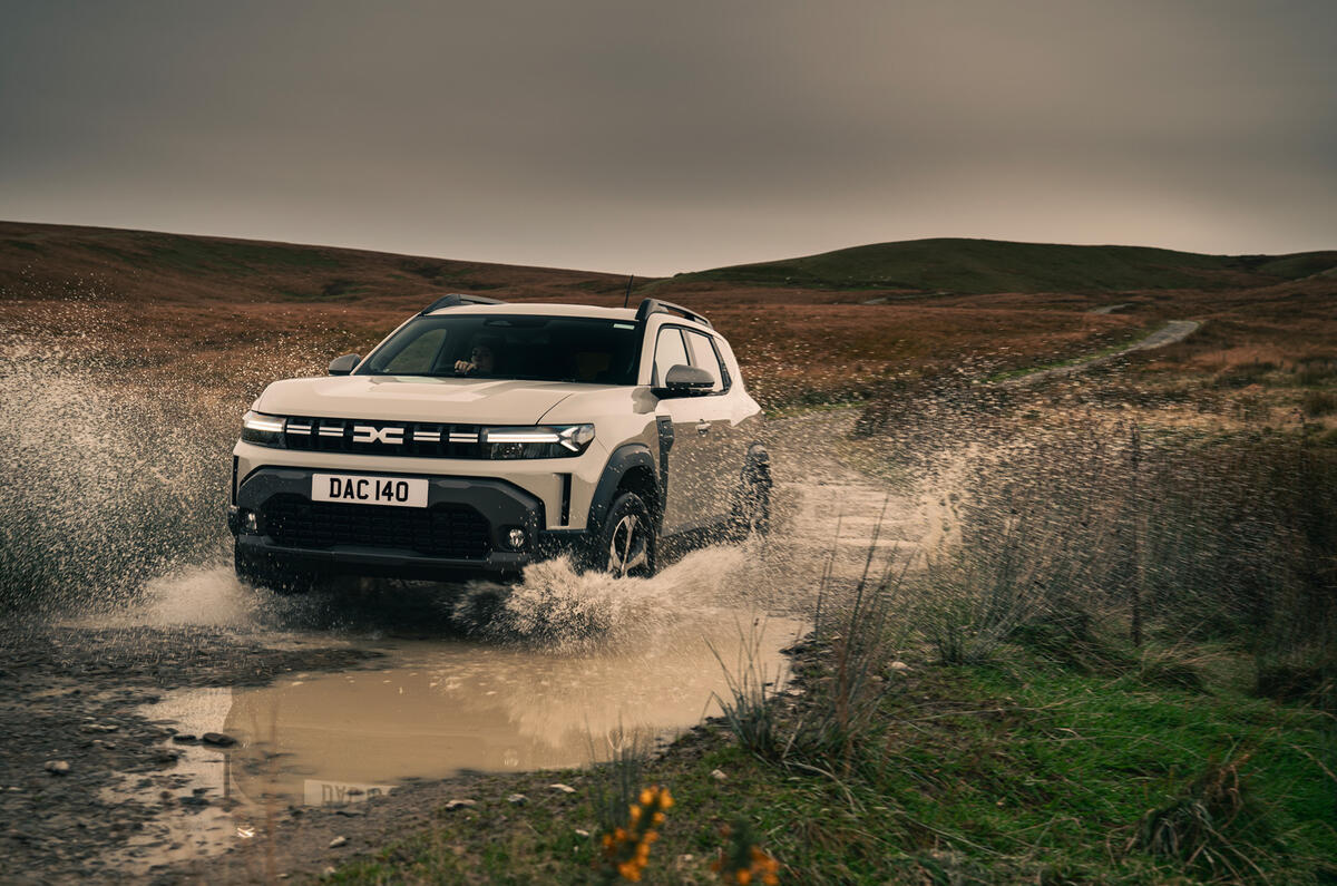 Dacia Duster review   off roading through a puddle Dacia Duster review   off roading through a puddle