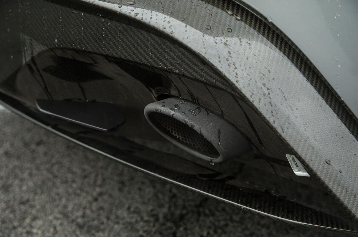 DB10's rear diffuser aids the Aston Martin's stability