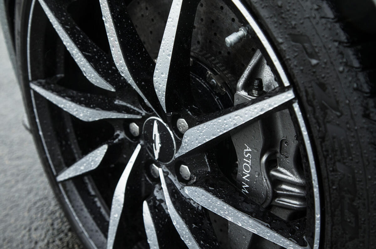 Aston Martin DB10's diamond cut alloy wheels