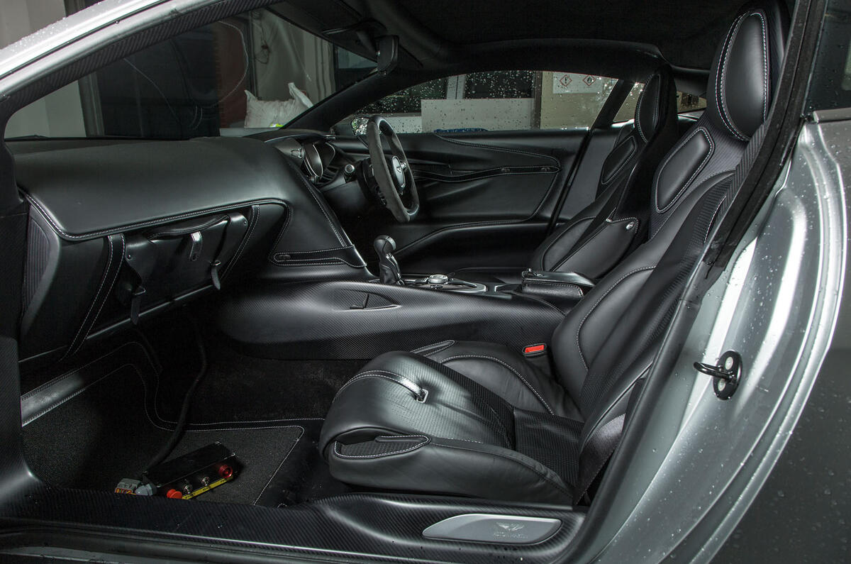 The DB10's well shaped and supportive front seats