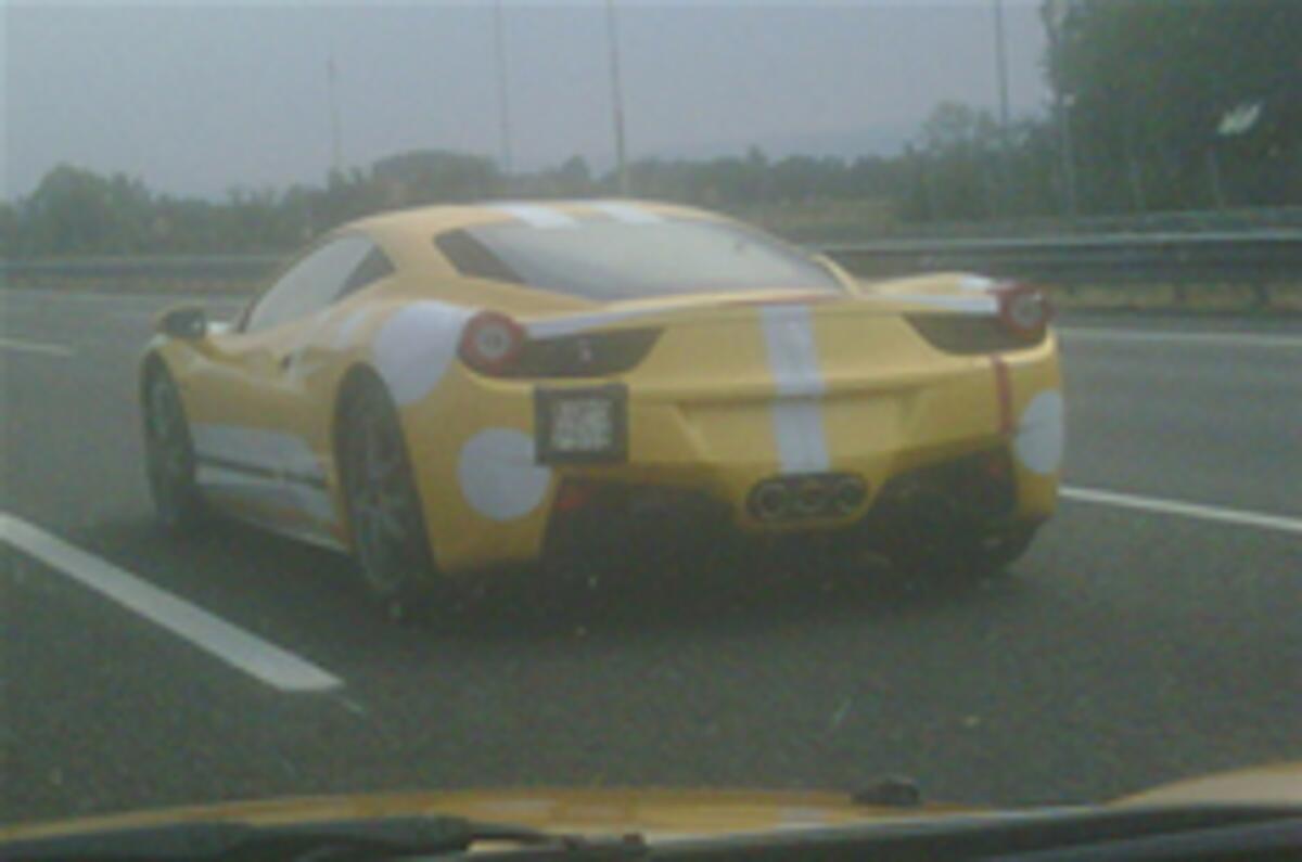 Two Ferrari 458s spied
