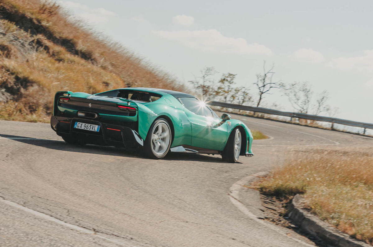 Ferrari 296 Speciale 2025 05 rear cornering Ferrari 296 Speciale 2025 05 rear cornering