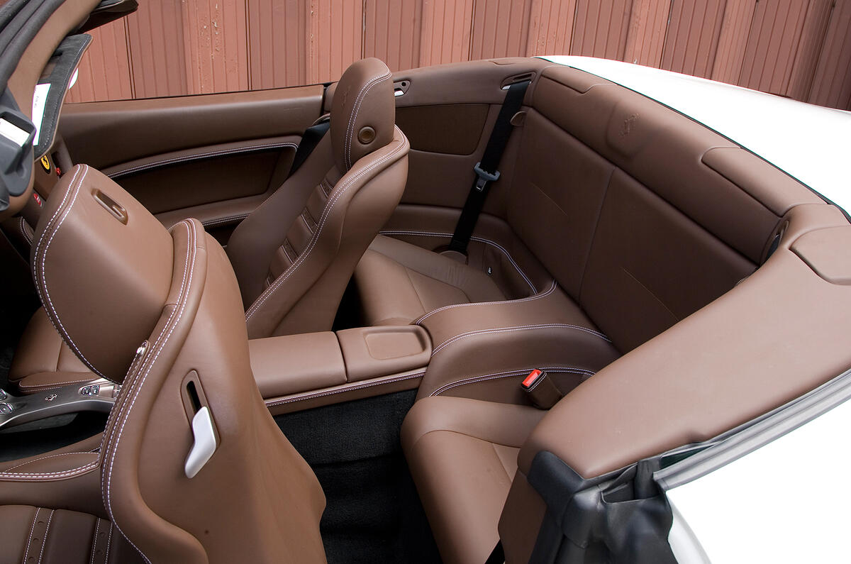 As you'd expect, everything is beautifully trimmed in top-quality leather Ferrari California rear seats