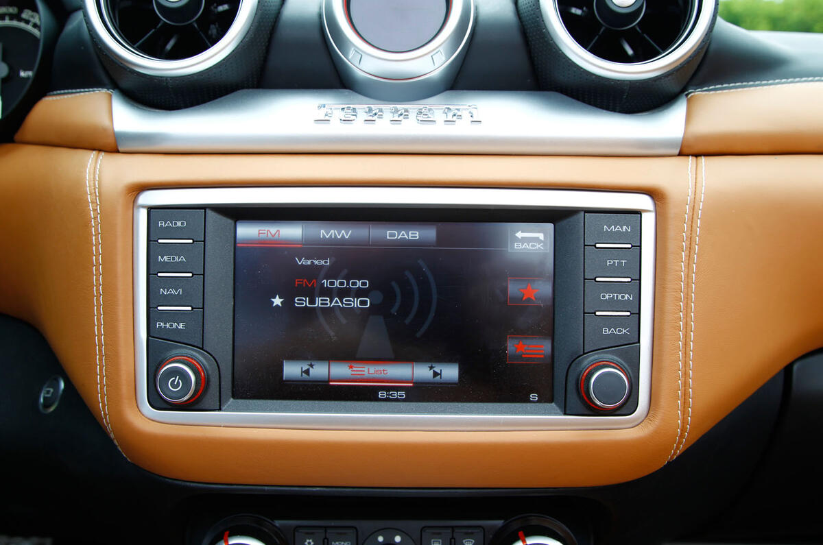 Ferrari California T infotainment system