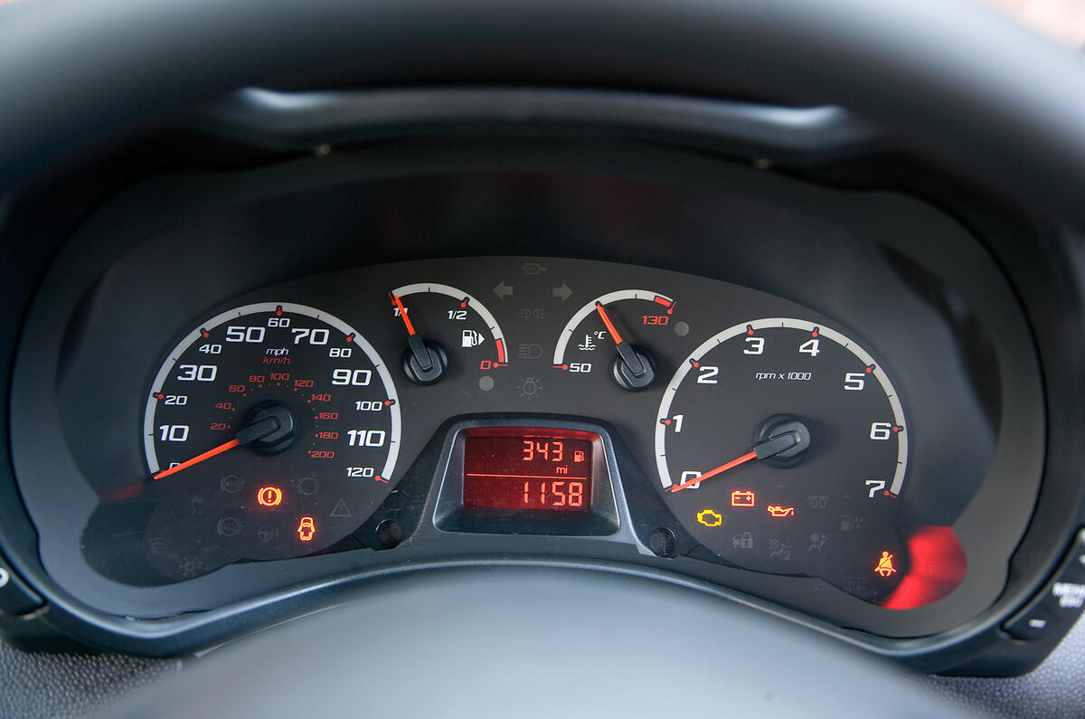 The Ka's dials are clear and easy to read Ford Ka