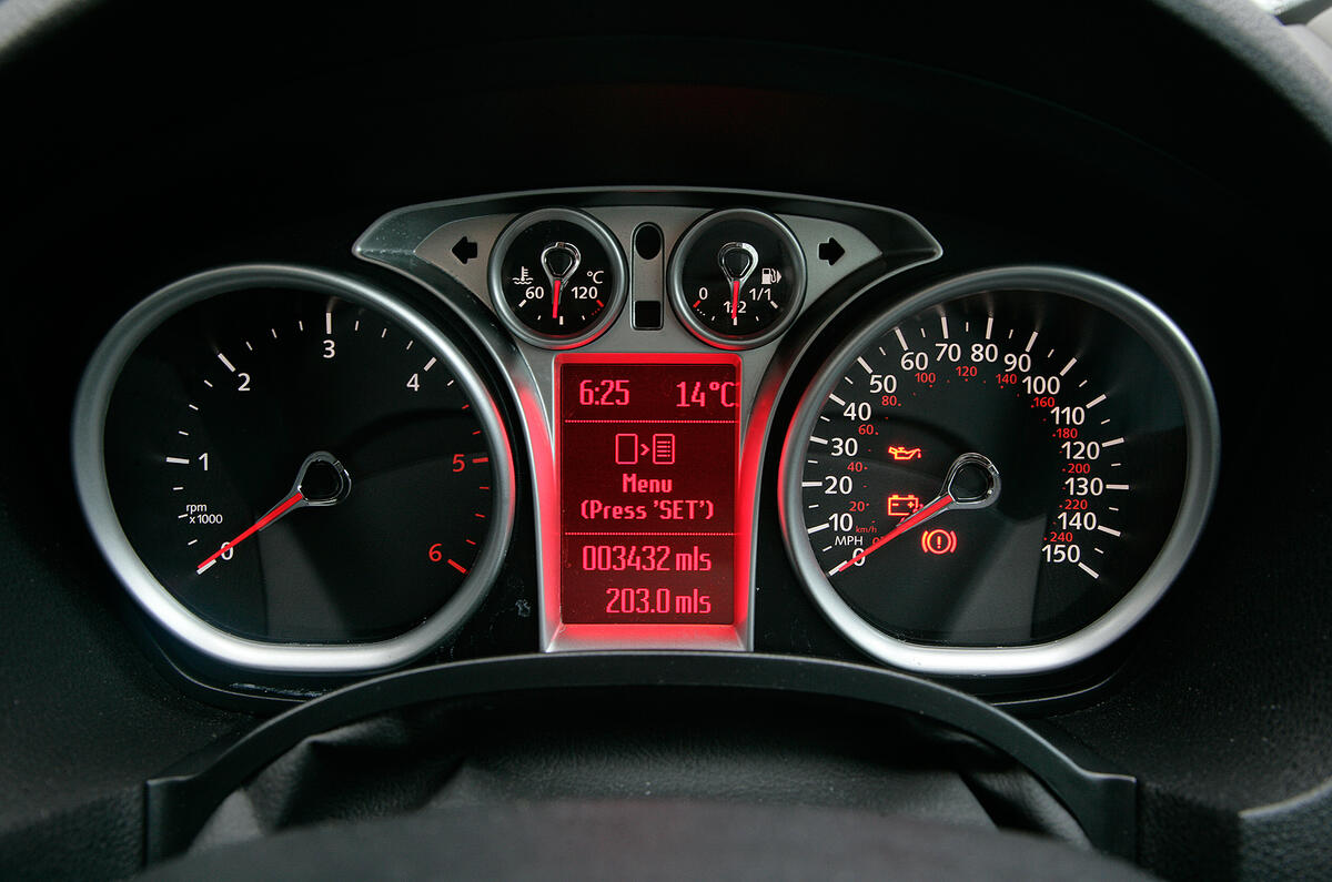 The instruments are high-quality, but fussily designed Ford Kuga instrument cluster