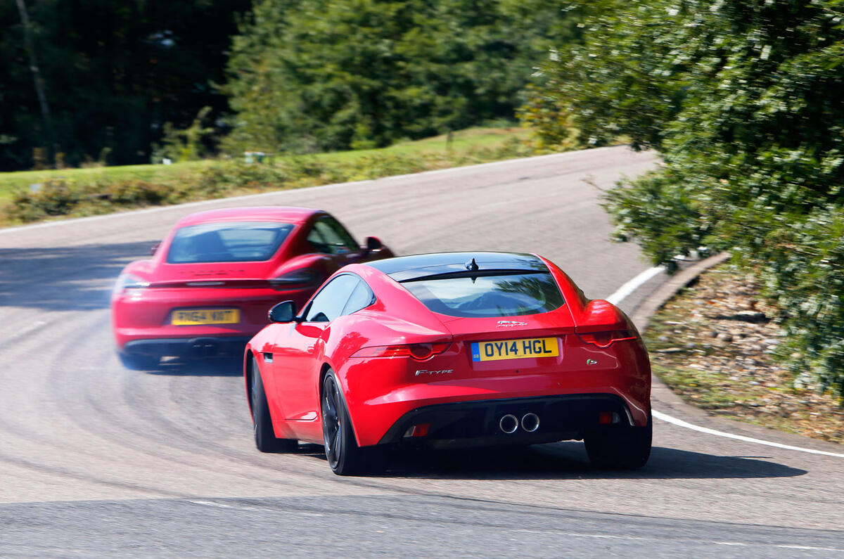 Comparison: Porsche Cayman GTS versus Jaguar F-type coupe Comparison: Porsche Cayman GTS versus Jaguar F-type coupe