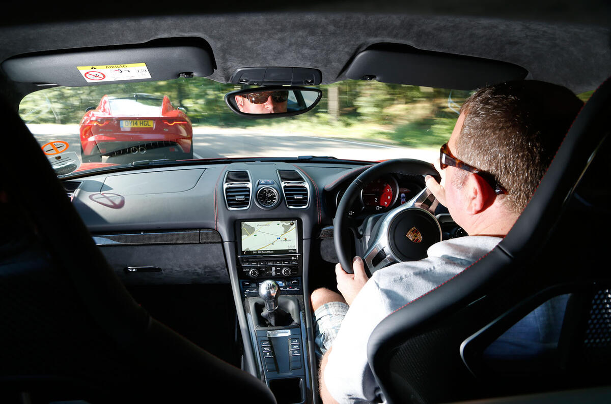 Comparison: Porsche Cayman GTS versus Jaguar F-type coupe Comparison: Porsche Cayman GTS versus Jaguar F-type coupe