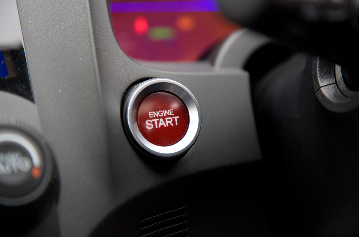 Predictably, there's a start button to get the CR-Z in motion Honda CR-Z ignition button
