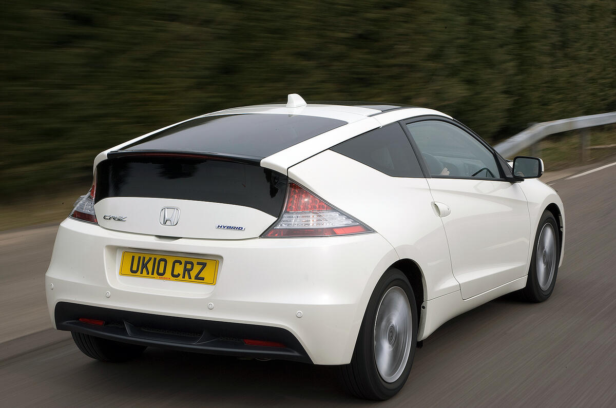 The entertainment value is heightened by a tuned exhaust that generates lightly encouraging noises Honda CR-Z rear quarter