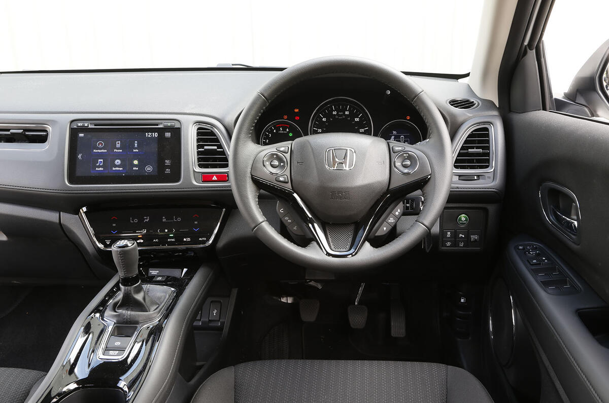 The view from the Honda HRV's driver's seat