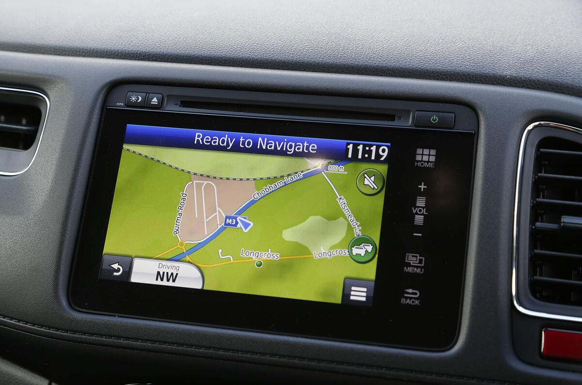 Our test HR-V also came fitted with the Honda Connect's sat nav