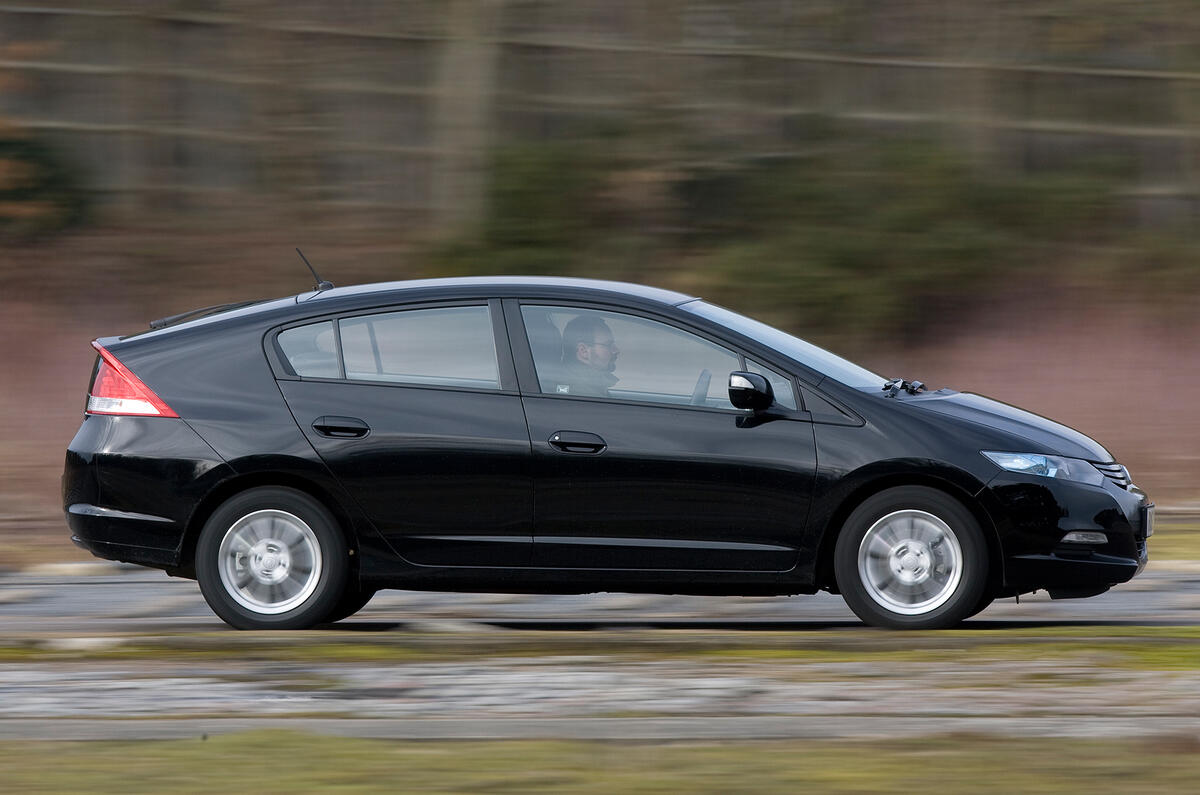 Suspension needs honing to make the ride more supple over bumps Honda Insight side profile