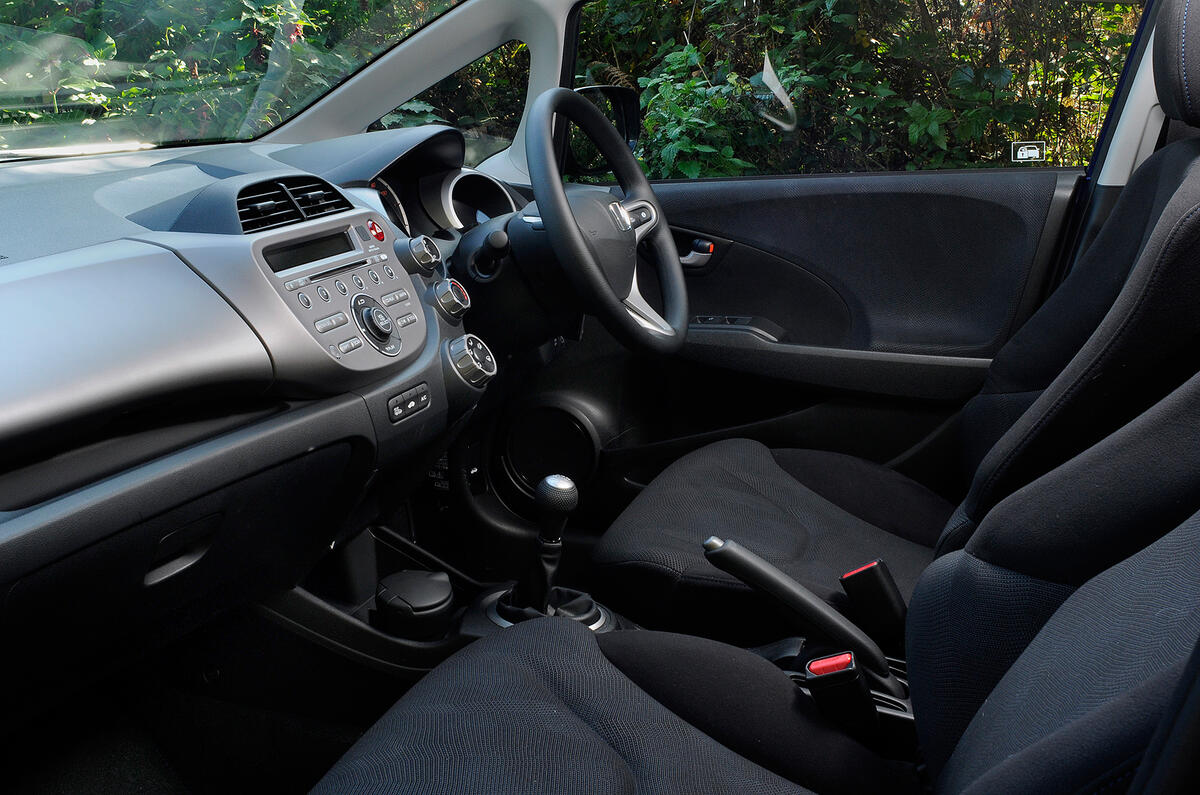 Not all models get reach and rake-adjustable steering Honda Jazz interior