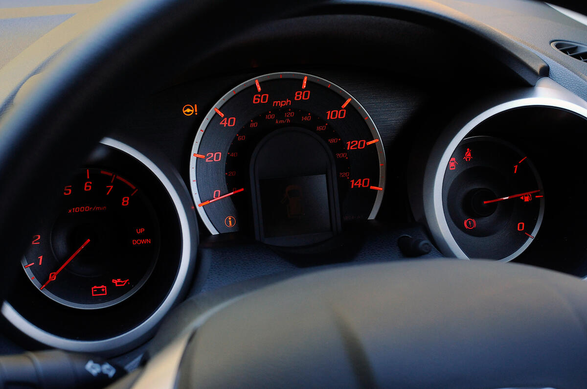 Minimalist instrument cluster is commendably uncluttered Honda Jazz instrument cluster