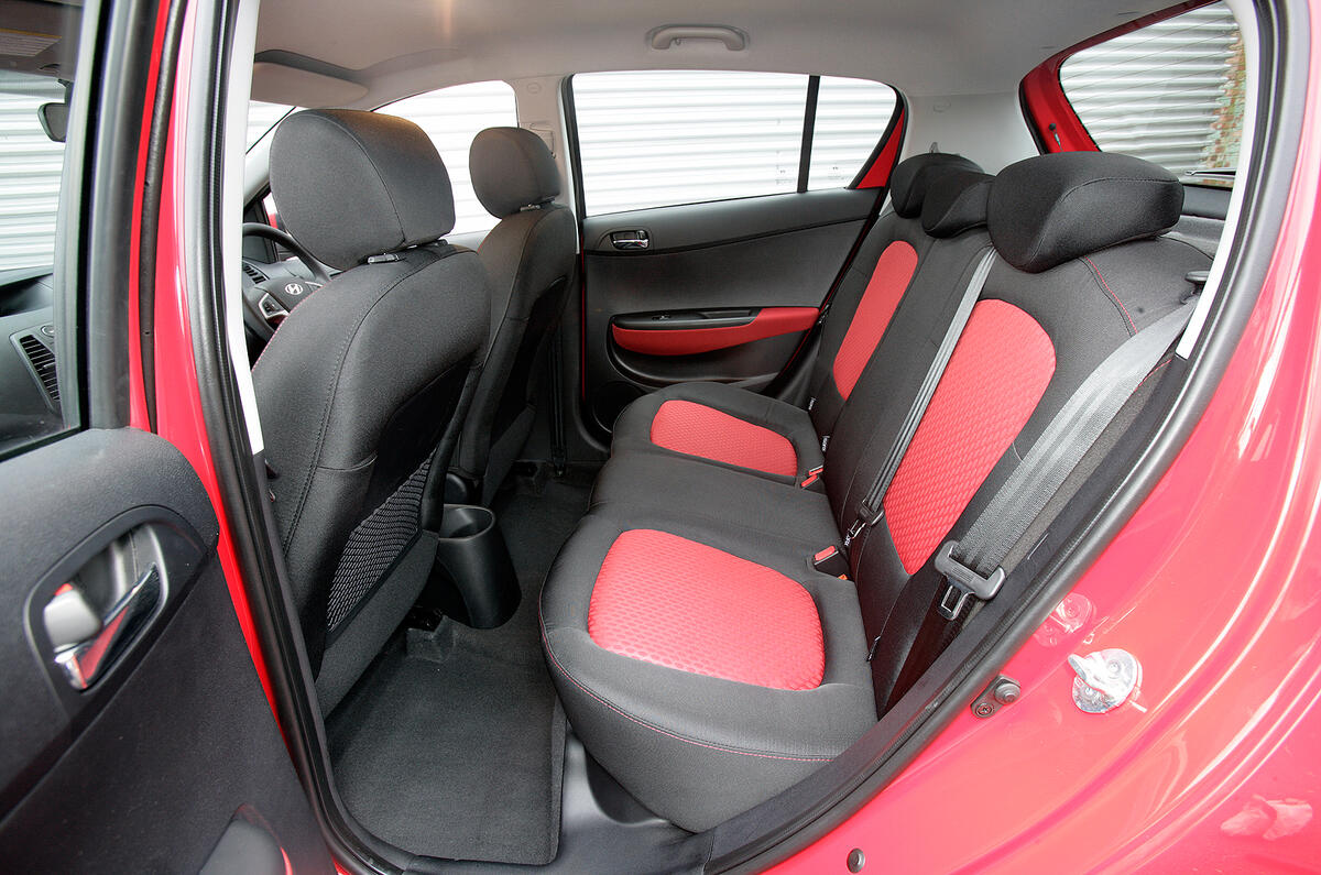 Excellent rear head and leg room; this is where the i20 beats several key rivals Hyundai i20 rear seats